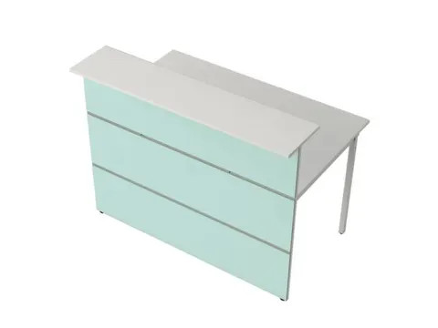 Balie Aanbouwelement bxd 1350x1015mm Recht Glazen Front wit