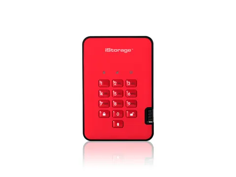 iStorage diskAshur2 256-bit 5TB USB 3.1 Externe Harde Schijf Rood