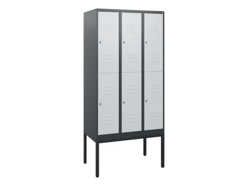 dubbeldekse locker,HxBxD 1950x900x500mm,3x2vak.,vak B 300mm,cil.-slot