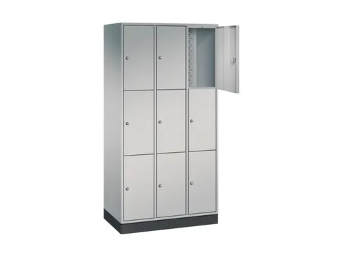 lockerkast,HxBxD 1950x920x500mm,3x3vakken,cil.-slot,sokkel