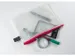 etui B6 transparant met rode rits
