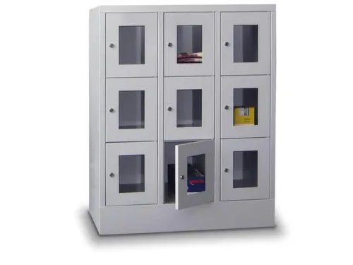 lockerkast,HxBxD 855x1200x500mm,3x2vakken,RAL7035,front RAL7016