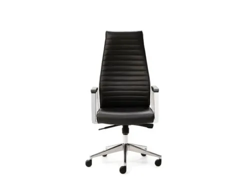 Bureaustoel Zwart Zitting 430-530x500x480mm Echt Leder Synchroonmech.