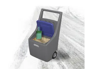 pekelwagen,60l,HxBxD 1145x700x670mm,PE,grijs,deksel blauw - 1