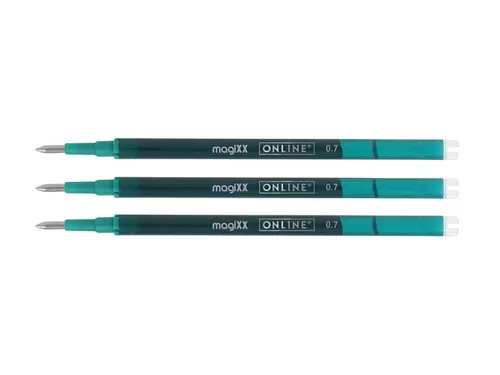 Gelschrijvervulling Online Magixx medium turquoise blister à 3 stuks