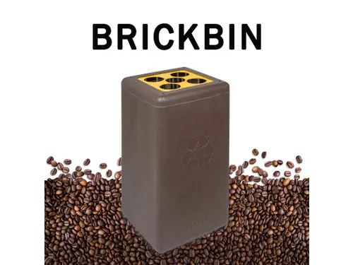 Circulaire Bekerbak BrickBin gerecycled koffiedik Cups 65 Liter