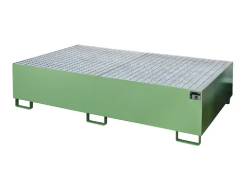 stellingopvangbak,opvangvol. 1000l,HxBxD 505x2150x1300mm,m. rooster