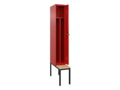 locker met bank,voor scheiding van kleding,HxBxD 2120x300x815mm,1vak