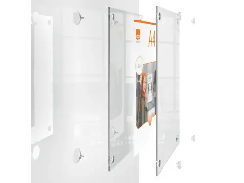 Infobord Nobo Premium Plus A4 acryl wand verplaatsbaar