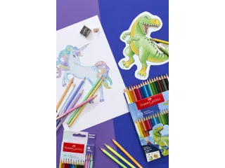 Kleurpotlood Faber-Castell Dino 18 Classic Colour + 6 (3 metallic kleu - 5