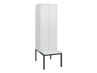 locker met bank,HxBxD 1950x600x815mm,2vak,vak B 300mm,cil.-slot - 1