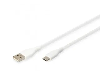 USB-C siliconen oplaadkabel USB-A USB-C 1m USB 2.0 60W wit - 1