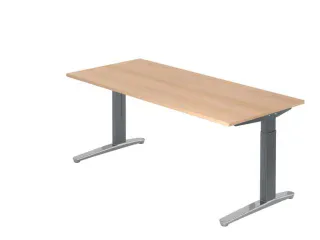 In hoogte verstelbaar bureau,HxBxD 680-850x1800x800mm,blad eiken - 1