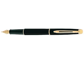 Vulpen Waterman Hemisphere Matt Black Gold GT Fijn Blauwe inkt - 1