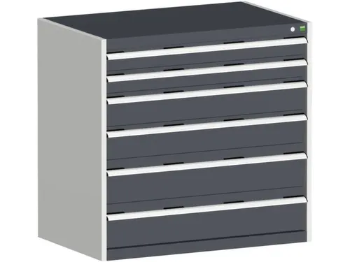 ladekast HxBxD 1000x1050x650mm 6laden RAL7035 front RAL7016