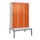 locker met bank,HxBxD 2120x1200x815mm,3vak,vak B 400mm,draaigrendel