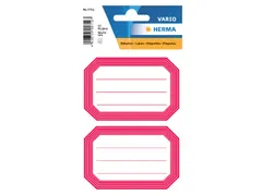 Boek Etiket Herma 5712 82x55mm Rode rand gelinieerd 12 stuks