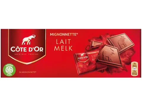 Mignonnettes chocolat, lait, 10 g, boîte de 24 pièces, emballé sép