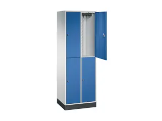 Dubbeldekse garderobekast,RAL 7035/RAL 5010,HxBxD 1950x620x500mm - 1