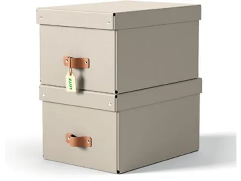 Puro opbergdoos medium A4 17 liter beige 2 stuks