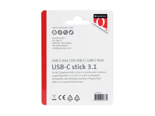 USB stick 3.1 Quantore USB-C 16GB zilver - 3