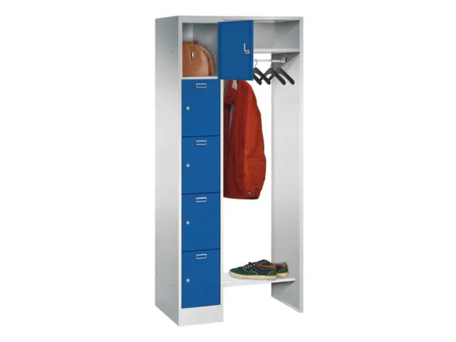 personeelsgarderobe cil.slot 1950x750x500mm 1x5 vakken 300mm RAL5010