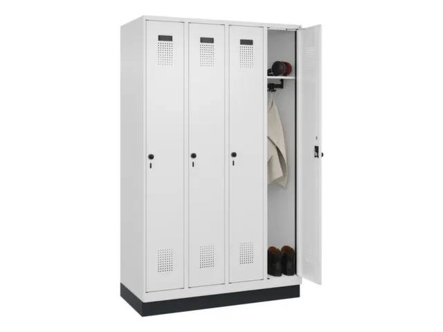 locker,HxBxD 1950x1200x500mm,4vak,vak B 300mm,draaigrendel,sokkel