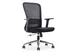 Chaise de bureau, base en aluminium, noir, paquet de 2 chaises