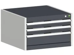 ladekast HxBxD 400x650x525mm 3laden RAL7035 front RAL7016