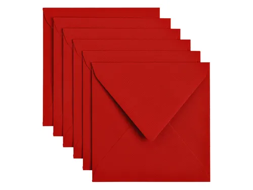 Envelop Papicolor 140x140mm rood pak à 6 stuks
