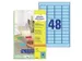 Etiquette Avery ILC 47,7x21,2mm bleu 20 feuilles 48 et. par feuille