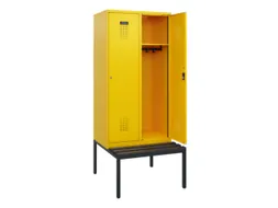 locker met bank,HxBxD 1950x800x815mm,2vak,vak B 400mm,cilinderslot