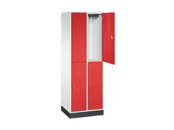 Dubbeldekse garderobekast,HxBxD 1950x620x500mm,2x2vak.,vak B 260mm