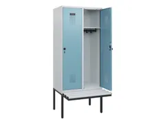 locker met bank,HxBxD 1950x800x815mm,2vak,vak B 400mm,draaigrendel
