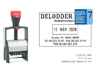Woord-datumstempel Colop 2660 +bon 36x56 7regels zwart - 1
