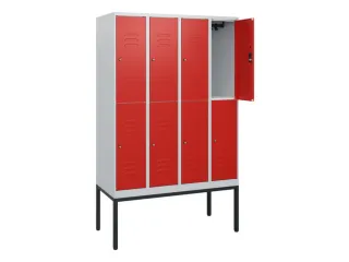 dubbeldekse locker,HxBxD 1950x1200x500mm,4x2vak.,vak B 300mm,cil.-slot - 2