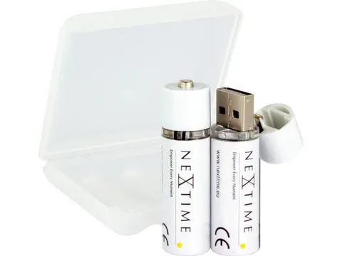 oplaadbare AA USB-Batterij blister a 2 stuks.
