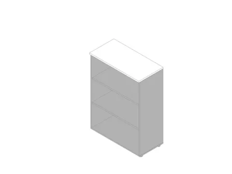 kantoorstelling HxBxD 1232x900x450mm 3 OH 2xhouten vloer aluminium wit