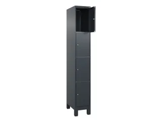 lockerkast,HxBxD 1950x300x500mm,1x4vakken,vak B 300mm,cil.-slot,voeten - 1