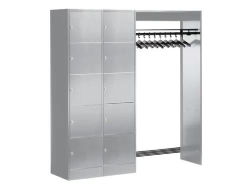 locker met kapstok,HxBxD 1950x1850x480mm,romp RAL7035,front RAL7035