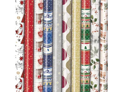 Geschenkpapier Kerst Präsenta 70cmx2m assorti