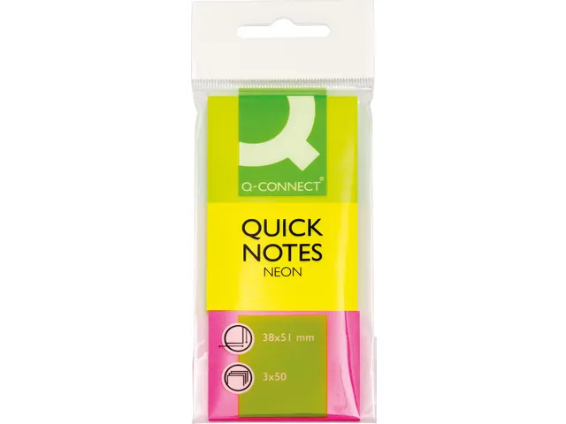 Quick Notes Index 38x51mm 3x Neon Blokken Met 50 Tabs