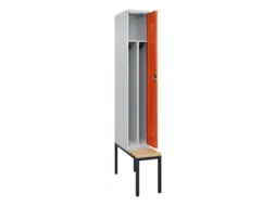 locker met bank,voor scheiding van kleding,HxBxD 2120x300x815mm,1vak