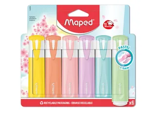 Markeerstift Maped Fluo'Peps set à 6 pastel kleuren - 2