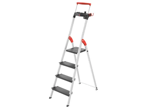 staande trap 4treden XXL treden/platform zwart stand H 0 84m