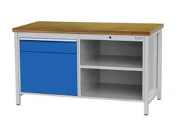 werkbank,HxBxD 860x1500x750mm,onderstel RAL7040,fronten RAL7040