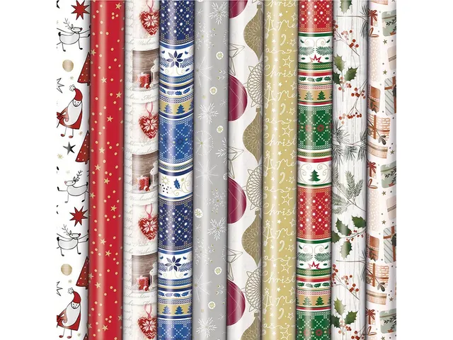 Geschenkpapier Kerst Präsenta 70cmx2m assorti