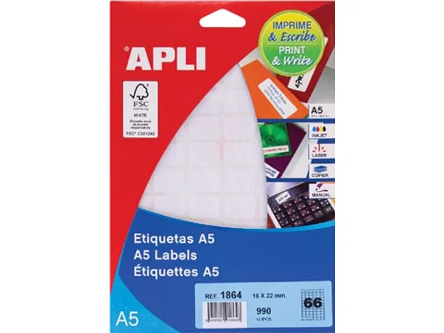étiquettes Blanches Print & Write Ft 16 X 22 Mm (l X H), 990 Pièces,