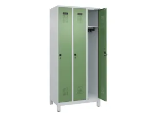locker,HxBxD 1950x900x500mm,3vak,vak B 300mm,draaigrendel,voeten - 2