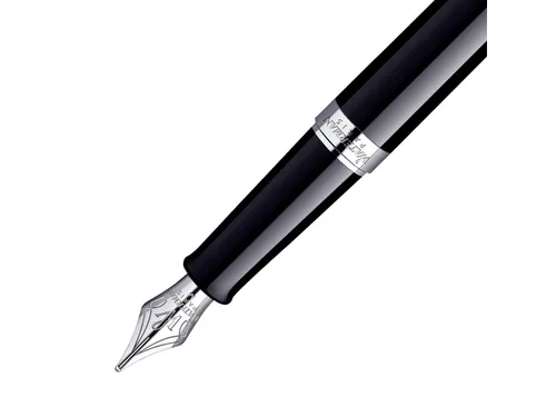Vulpen Waterman Hémisphère Black lacquer CT Medium blauwe inkt